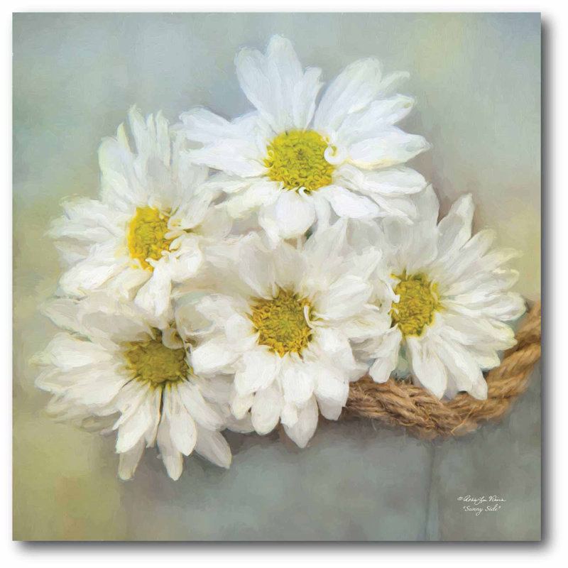 Reproduction d’art sur toile encadrée « marguerites du champ », H 30 po x l 30 po x 1,5 po