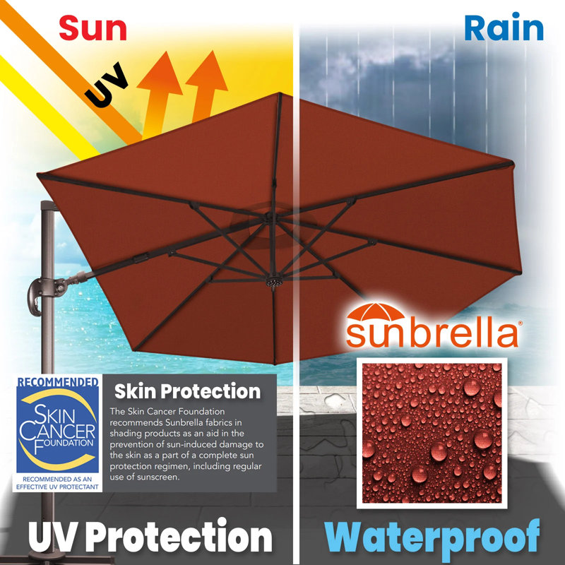 Parasol 11 'Deluxe Sunbrella, Henné