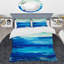 Ensemble de housse de couette Abstract - Microfibre bleu côtier-38758928