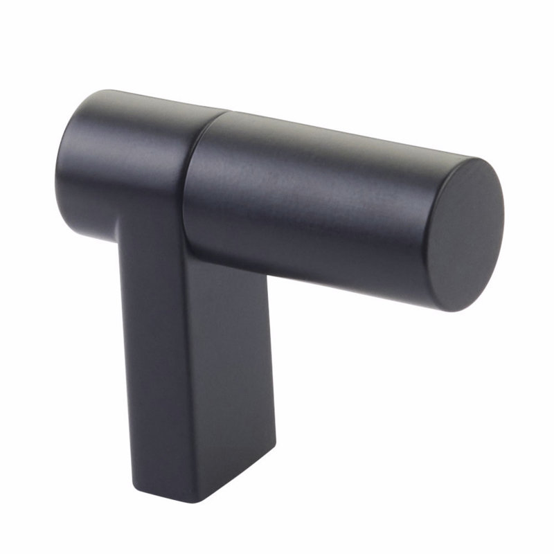 Emtek Select Cabinet Finger Pull 1-1/2in, Rectangular Stem & Smooth Pull, Flat Black