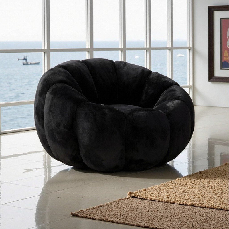 Fauteuil à billes à motif floral, Noir