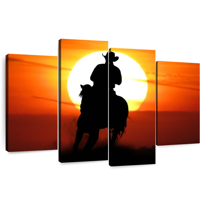 Lelar Sunset Cowboy, 27" H x 43" W