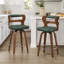 Tabouret de comptoir pivotant rembourré avec structure en bois manufacturé Deshunda-1979614895
