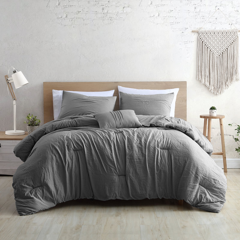 Fils modernes - ensemble d'édredon Beck - microfibre brossée en duvet synthétique - ensemble de couvre-lit toutes saisons élégant - comprend édredon, taies décoratives et coussin décoratif