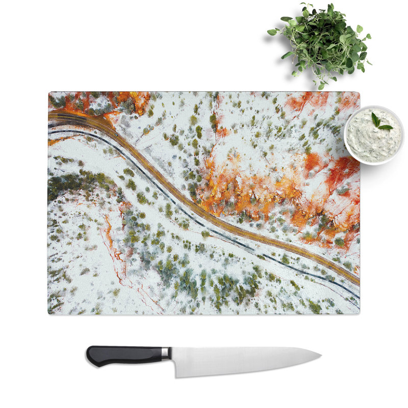 Tempered Glass the Road to Nowhere Chopping Board, 20 cm x 28.5 cm