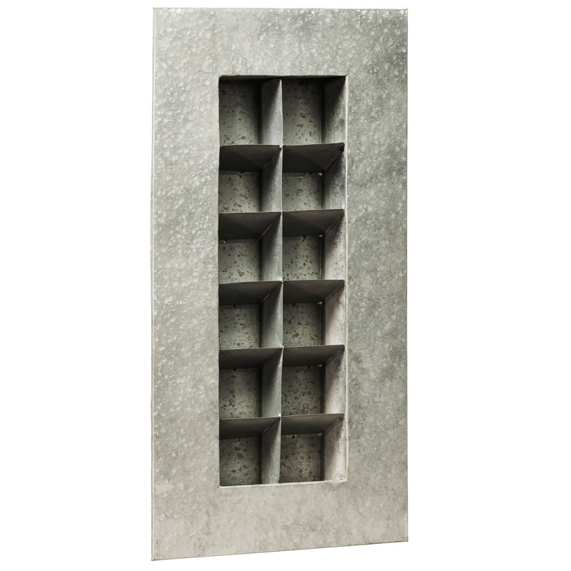 Jardinière murale d'intérieur / extérieur en zinc Heidenreich, Zinc vieilli