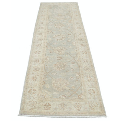 2.7x8.2 ft Handknotted Runner Rug, Floral Corridor, Hallway and Entryway Rug, 100% Wool, Stair Rug
