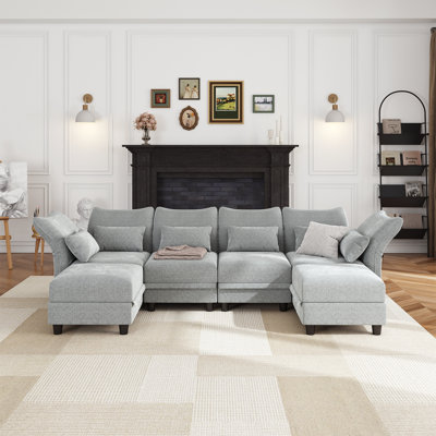 Harlaii 102'' 6 - Piece Upholstered Sectional With Storage