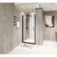 Porte de douche pivotante en aluminium noir mat 34 po x 72 po avec film et mécanisme de balancement en mouvement