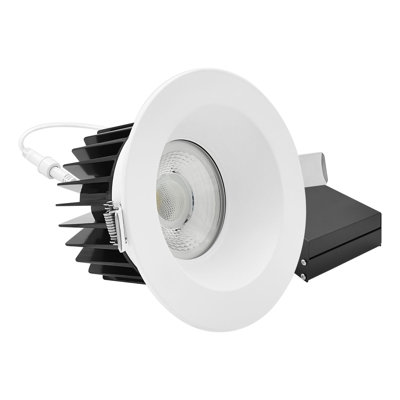 Luminaire encastré DEL 5 pouces LUXRITE, régressé avec garniture ronde blanche, 22 W, 1800LM, 5CCT, faisceau 60 °, à intensité variable, Twist-N-Lock, homologué ETL