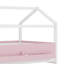 Lit superposé avec glissière et escalier de rangement, lit superposé en bois, cadre en forme de maison avec garde-corps et tablettes-267572378