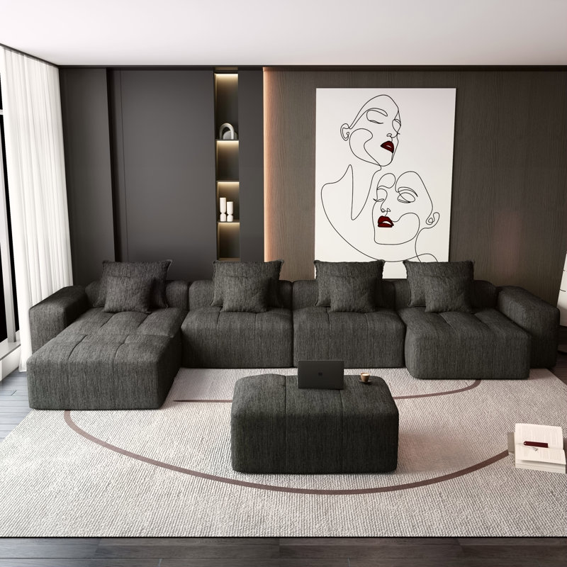 Canapé modulaire surdimensionné Modern, Noir