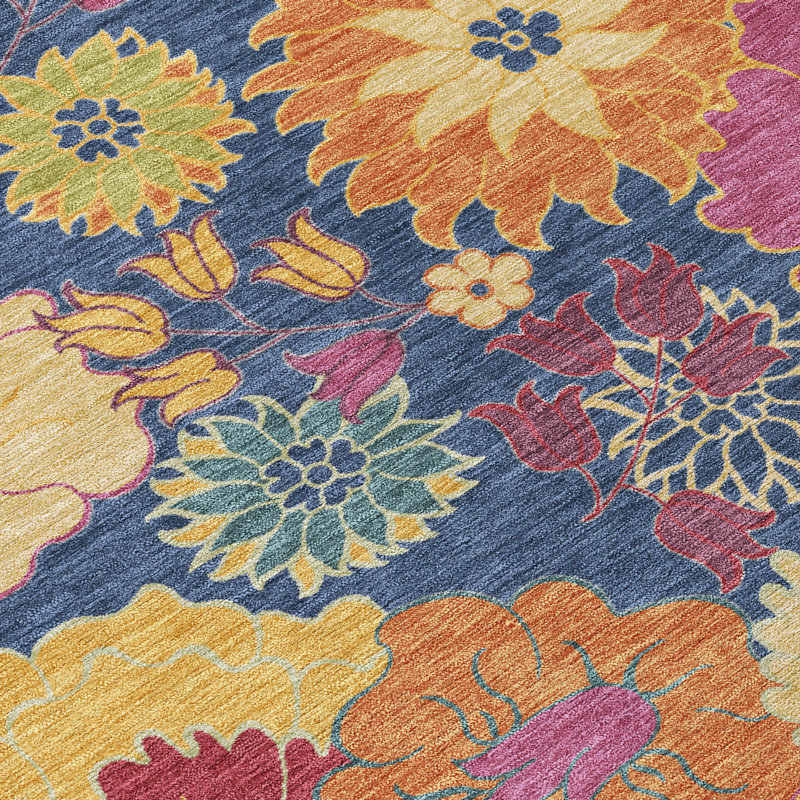 Machine Washable Indoor/Outdoor Matteson ACN2293 Floral Rug, Runner 2'3" x 7'6"