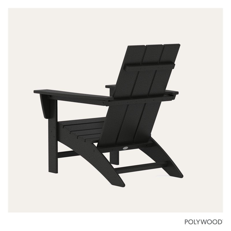 POLYWOOD Modern Adirondack Chair, Black