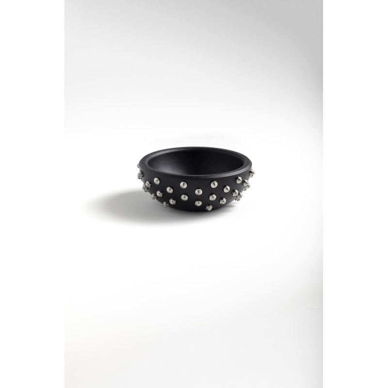 SOULFUL OBJECTS Handmade Decorative Bowl, Black/Silver
