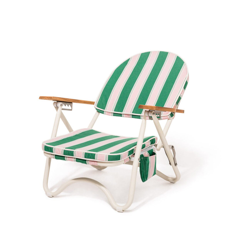 Pam Chair, Green/Pink Striped