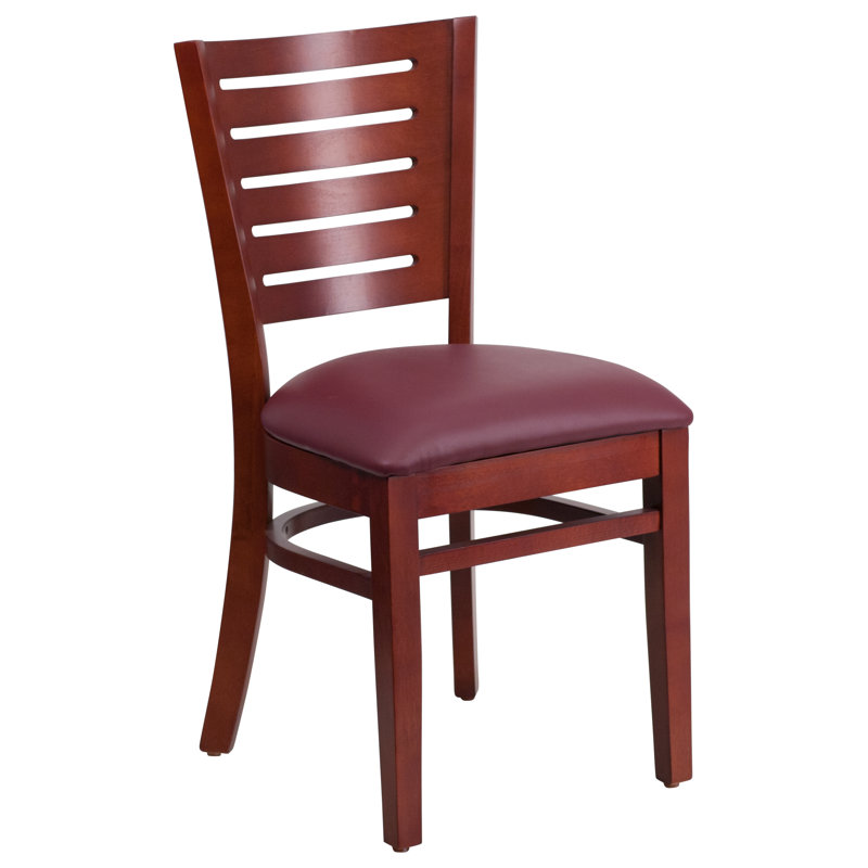 Chaise d'appoint Ceja, Bourgogne, Acajou