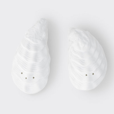 Porcelain Oyster Shell Salt and Pepper Shaker Set