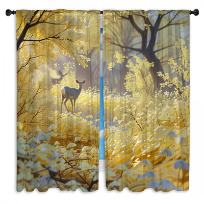 Rideaux de fenêtre Yellow Forest Deer