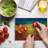 Ambesonne Exotic Tempered Glass Cutting Board Sunset Seaside Clouds Multicolor