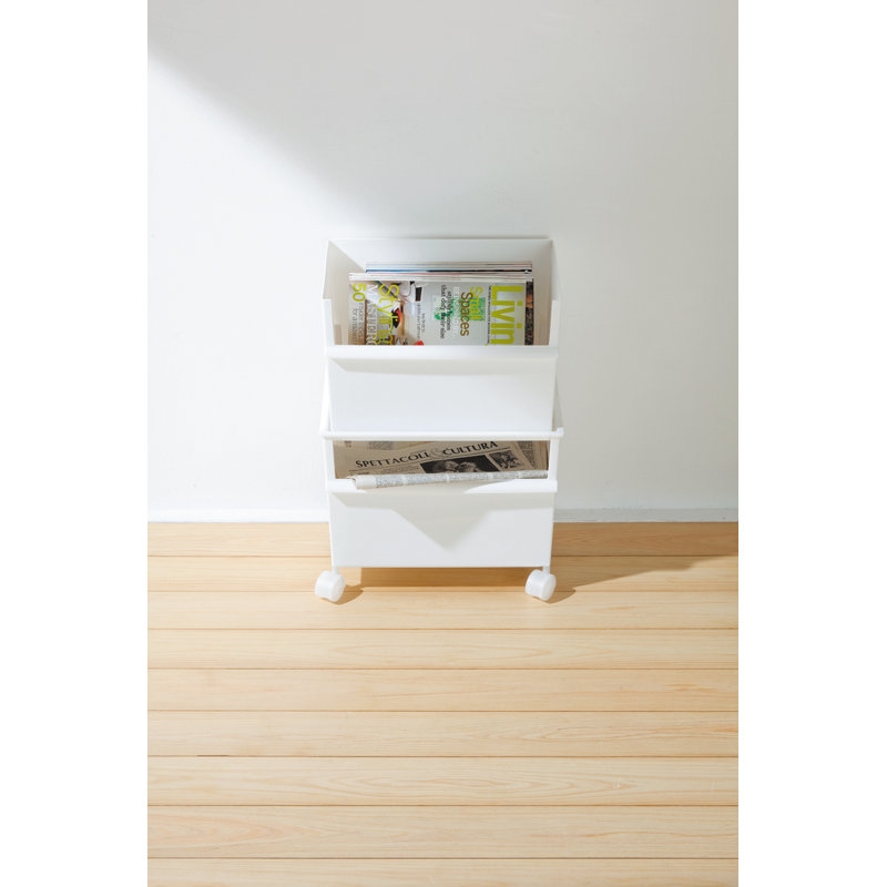 Like-it Plastic Container Storage Box Set with Lids and Casters White for Closet Pantry Set of 3