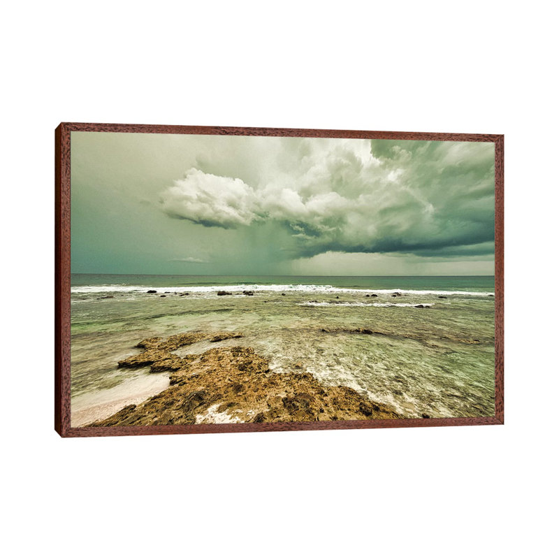 Ocean Storm by Mark Paulda - Print on Canvas, 45.72cm H x 66.04cm W x 3.81cm D, Classic Brown Wood Floater Framed