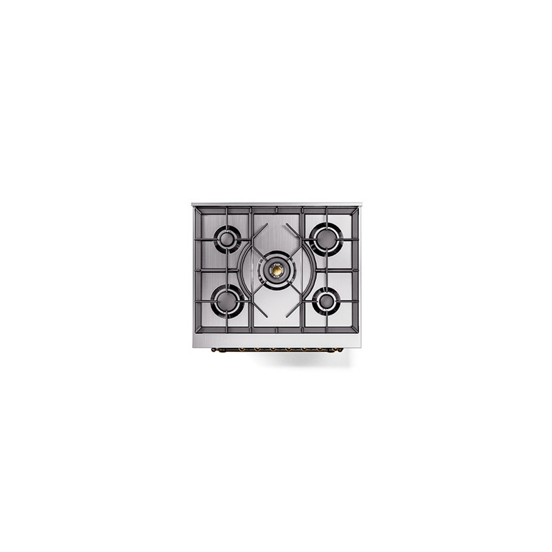 ILVE Nostalgie II 30 in Dual Fuel Range, Stainless Steel/Bronze, Liquid Propane