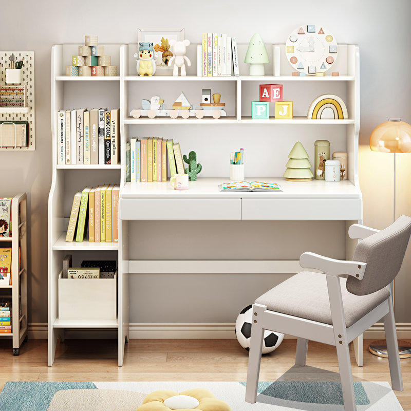 Table d'ordinateur avec chaise Coerd Kids, Blanc