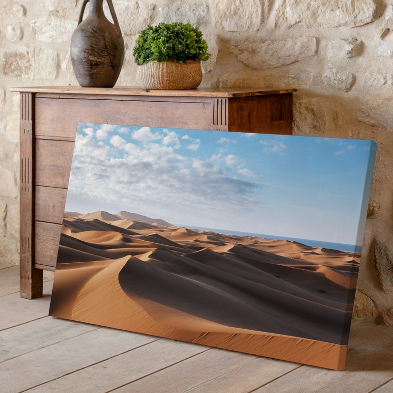 Reproduction d'art sur toile, "Un vaste paysage désertique avec dunes de sable", H 11 po x l 14 po