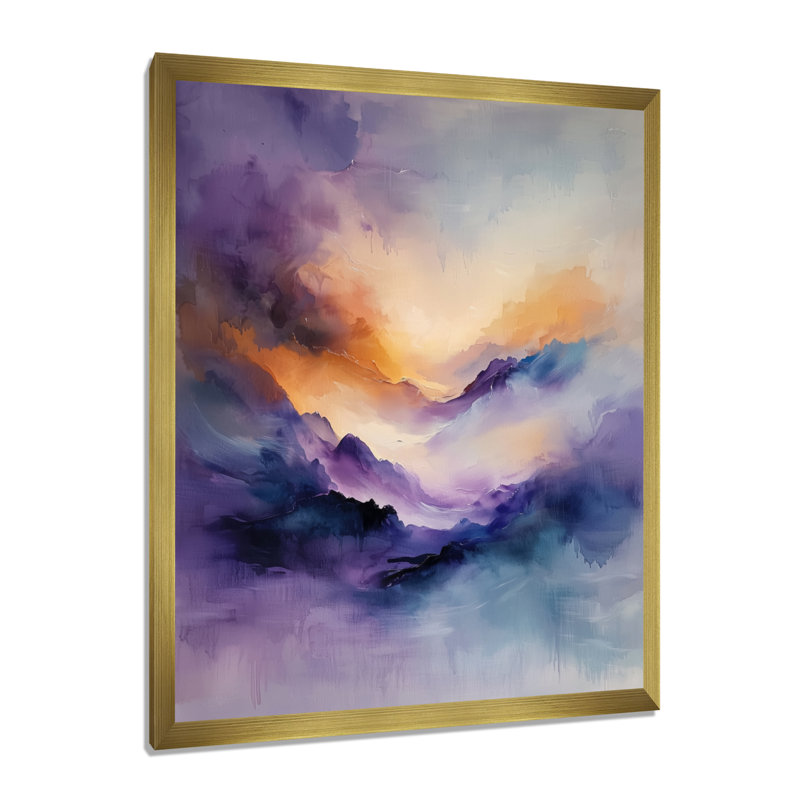 Ghanim - art mural abstrait, H 40 po x l 30 po, Reproduction encadrée d'une seule photo, Doré