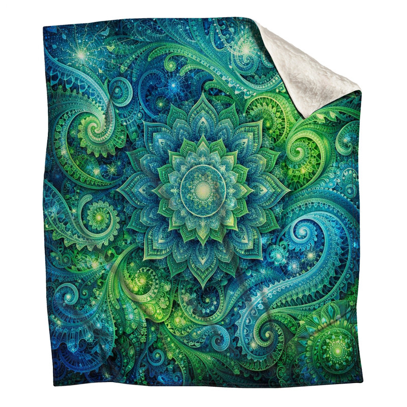 Couvertures complexes à motif cachemire Mandala, 50 po L x 60 po H