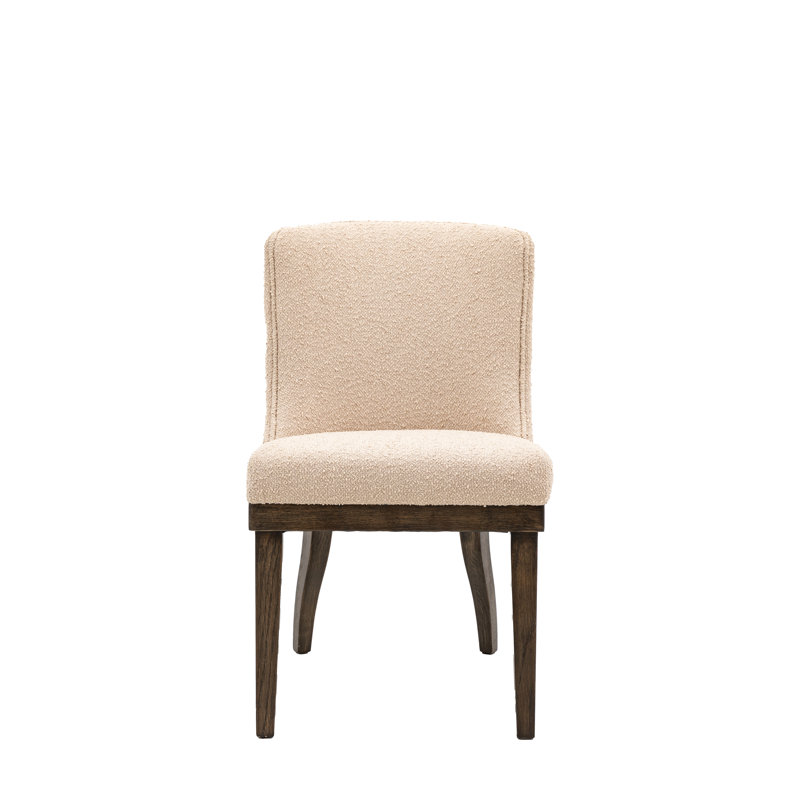 Adeli 48cm H Polyester Upholstered Side Chair, Beige
