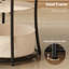Table d'appoint ronde avec station de charge, sac de rangement en tissu et tablette