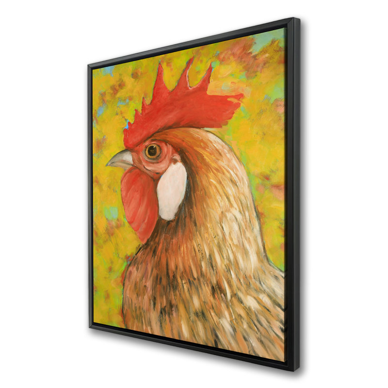Poulet coloré | Art encadré pour décoration intérieure