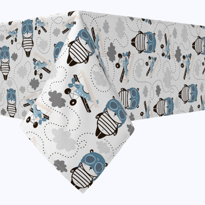 Square Tablecloth, 100% Cotton, 52X52", Panda Pilot