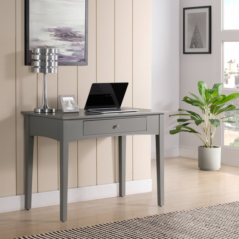 Shaker Cottage 40 in. W Laptop Desk with Pull-Out Drawer, Keyboard/Mouse Console Shelf for Home Office; Overall 48 in. W x 23 in. D x 30 in. H, Clearance 23 in. H (Gray)