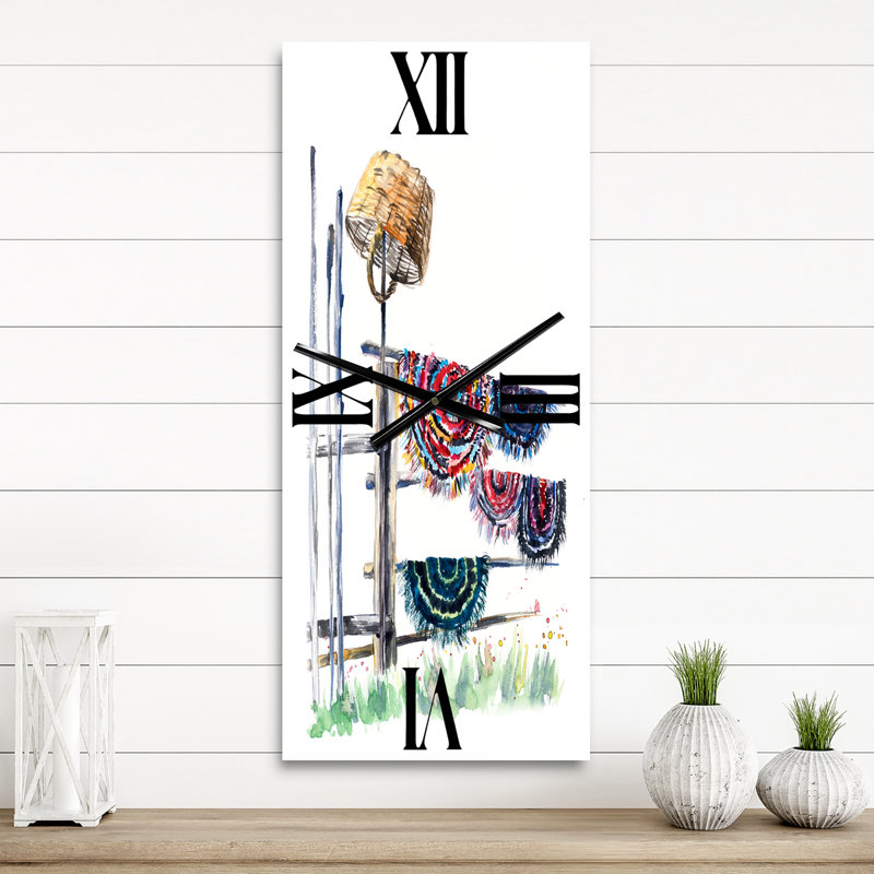 Tapis russes sur corde à linge - Horloge murale, Grand