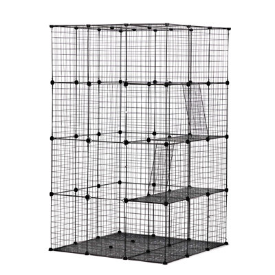 Versatile 3-Tier Wire Cat Cage with Multiple Platforms and Doors for Play and Comfort