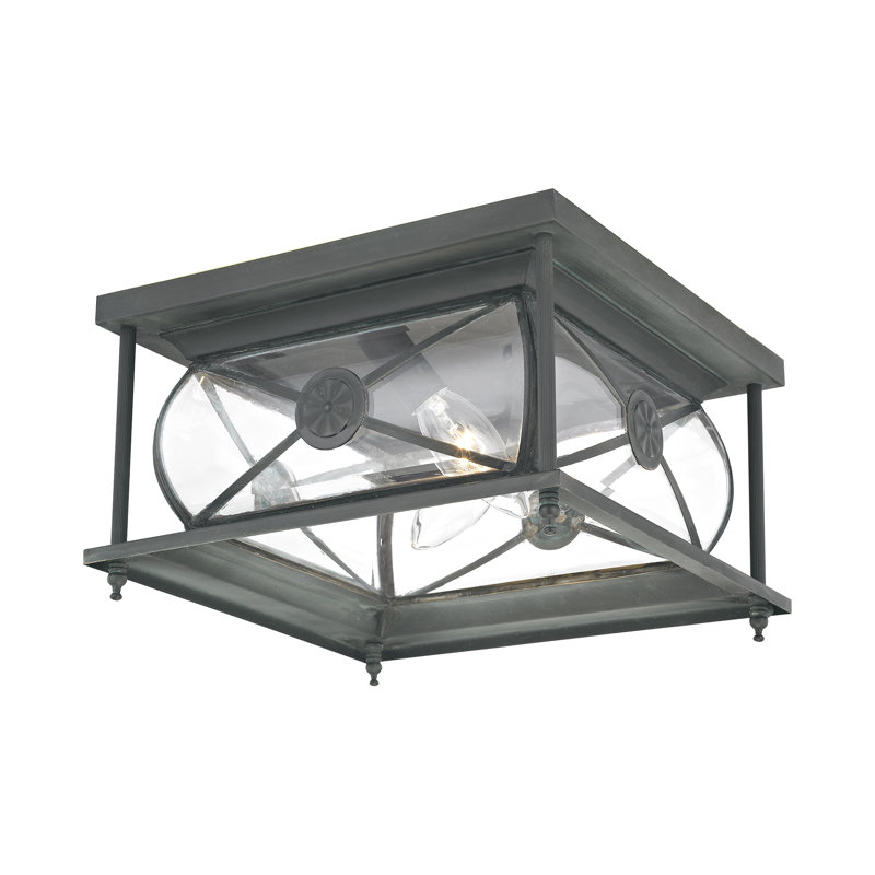 Cissna 10'' W Outdoor Flush Mount, Charcoal