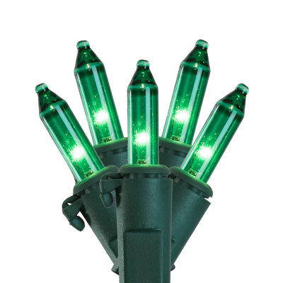 Christmas Mini Light Set 23' Green Wire