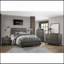 Mobilier de chambre à coucher contemporain de style moderne avec ligne grise et grand lit 1pc