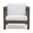 Bea Outdoor Club Chair, White Cushions, X Back Design Weathered Gray