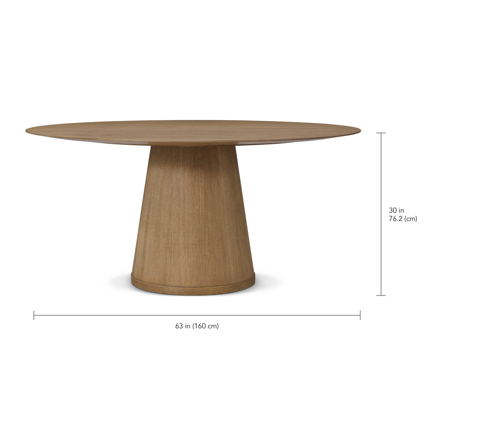 Dining Table, 30" H x 62.99" L x 62.99" W, Natural