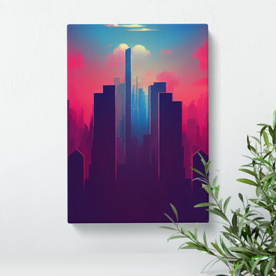 Dignified City Skyline Abstract - Wrapped Canvas