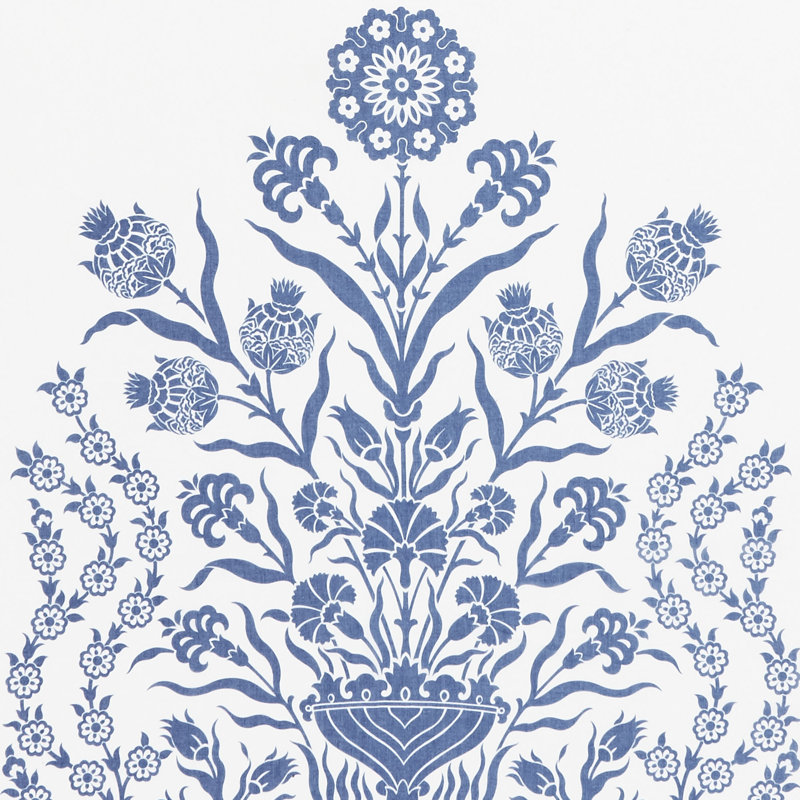 Tissu transparent Iznik, Bleu
