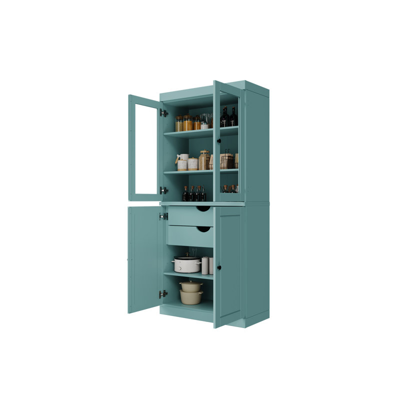 Armoire garde-manger 100% bois massif Kaniesha Palace Imports, Turquoise