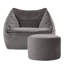 Natalia Velvet Armchair Bean Bag and Round Footstool-63657283