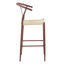 Ensemble de 2 chaises de comptoir de style Mid-Century avec sièges en corde tissée à la main-1279169273