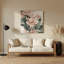 Abstrait floral 16, art mural en métal beige-41224589