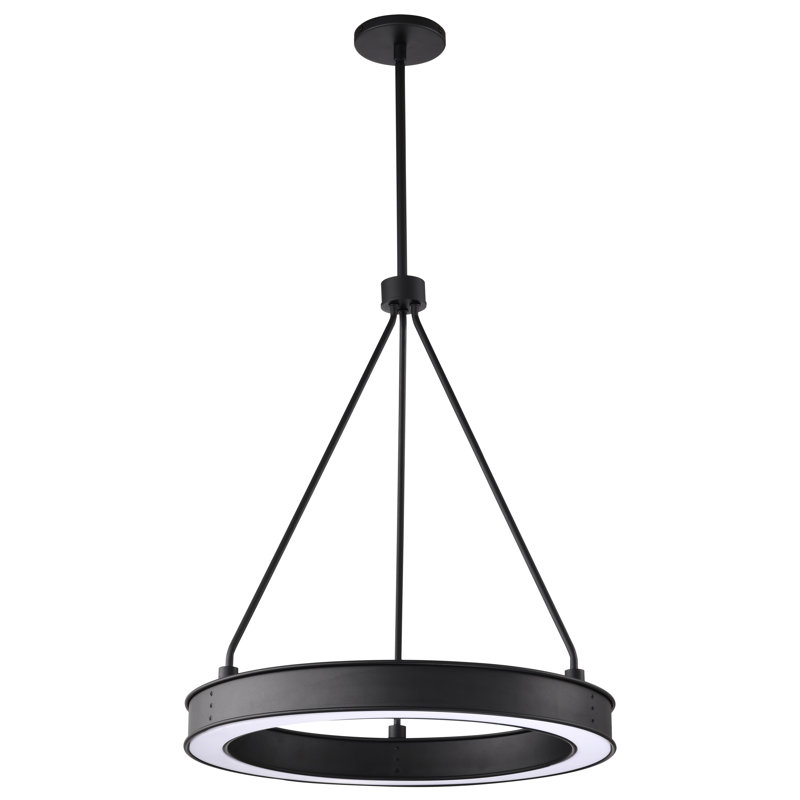 Keren - LED Pendant - Textured Black - Acrylic Lens, 59.38" H x 20.13" W x 20.13" D